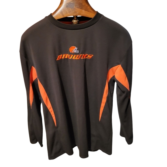 Cleveland Browns NFL Team Apparel Long Sleeve Embroidered Shirt Size Large - Picture 1 of 5